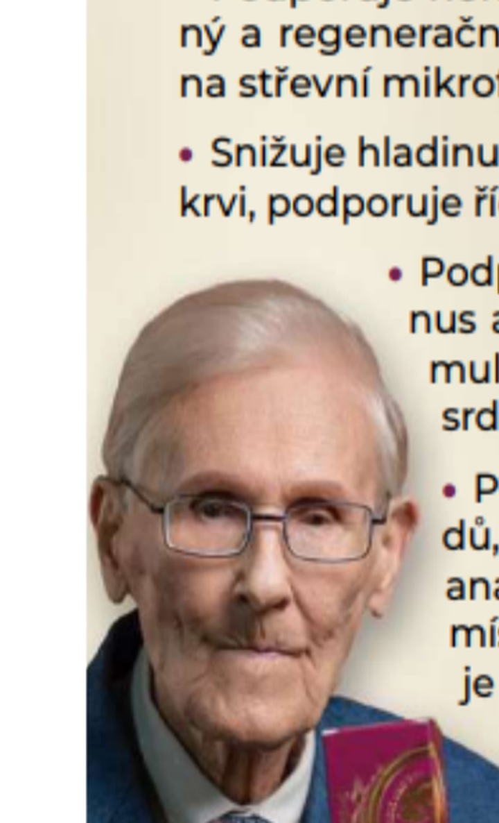 Boris Vasiljevič Bolotov s balením Bolotovova elixíru